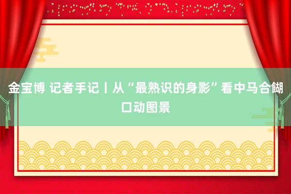 金宝博 记者手记丨从“最熟识的身影”看中马合餬口动图景