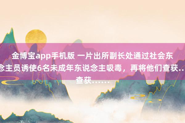 金博宝app手机版 一片出所副长处通过社会东说念主员诱使6名未成年东说念主吸毒，再将他们查获……