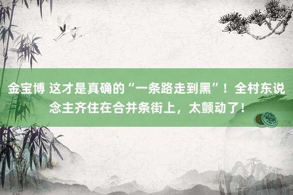 金宝博 这才是真确的“一条路走到黑”！全村东说念主齐住在合并条街上，太颤动了！