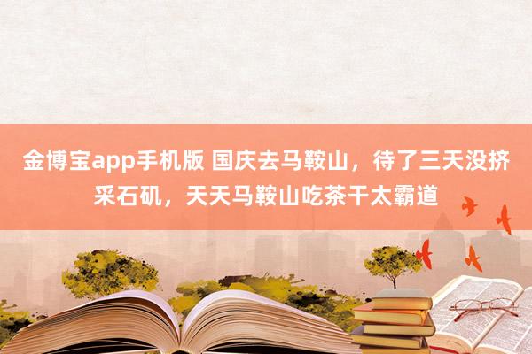 金博宝app手机版 国庆去马鞍山，待了三天没挤采石矶，天天马鞍山吃茶干太霸道