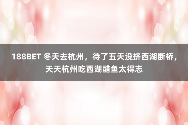 188BET 冬天去杭州，待了五天没挤西湖断桥，天天杭州吃西湖醋鱼太得志